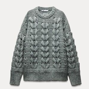 NWT ZARA CABLE KNIT SWEATER SIZE S